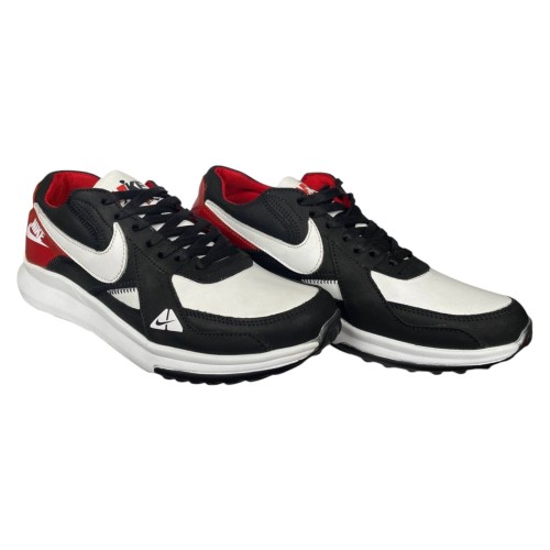 Кроссовки мужские кожаные DENAR N15 черные белые красные 