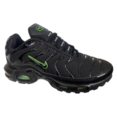 Кроссовки мужские текстильные NIKE AIR MAX TN PLUS A0018-7 черно-зеленые