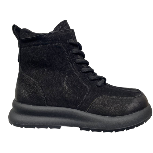 Черевики жіночі замшеві ALLSY 203994 чорні хутро