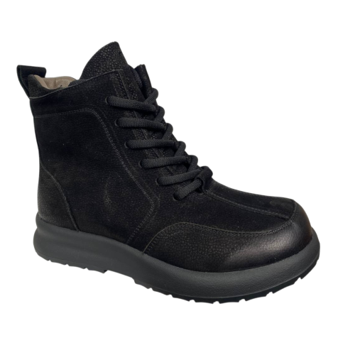 Черевики жіночі замшеві ALLSY 203994 чорні хутро