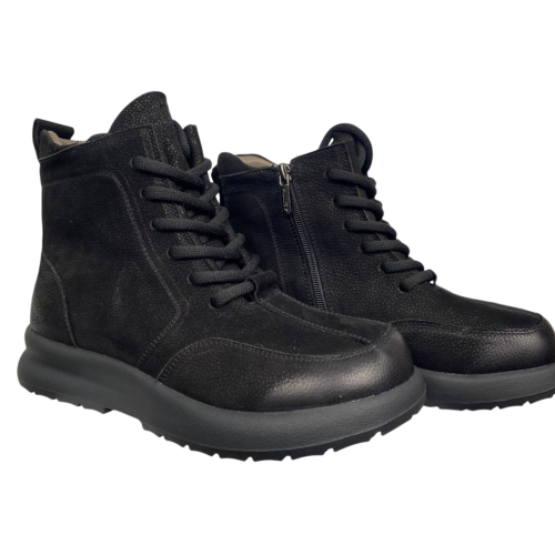 Черевики жіночі замшеві ALLSY 203994 чорні хутро