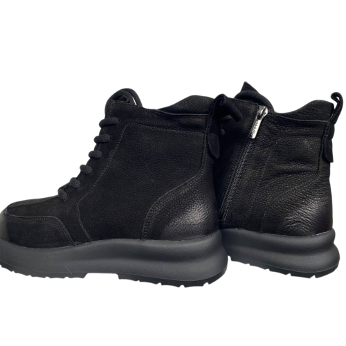 Черевики жіночі замшеві ALLSY 203994 чорні хутро