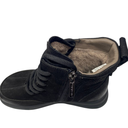 Черевики жіночі замшеві ALLSY 203994 чорні хутро