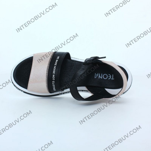 Босоножки Женские кожаные TEONA 136 пудра