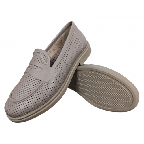 Лоферы женские кожаные CAMELLIA 240/1 07 бежевые