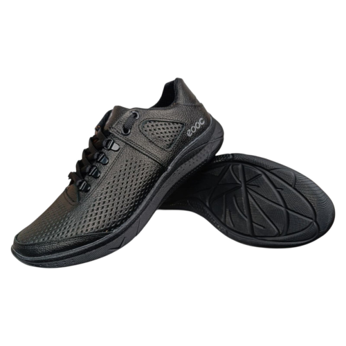 Кроссовки кожаные мужские перфорация LORD E9 01 черные