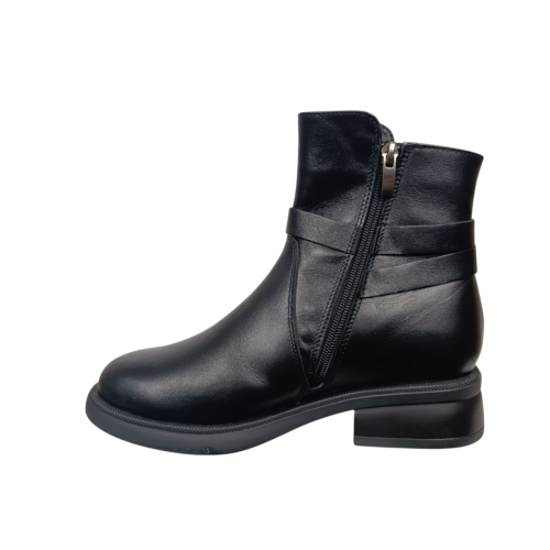 Черевики жіночі шкіряні FOOT STEP 519 01 чорні хутро