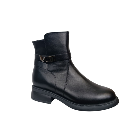 Черевики жіночі шкіряні FOOT STEP 519 01 чорні хутро