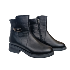 Черевики жіночі шкіряні FOOT STEP 519 01 чорні хутро