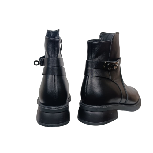 Черевики жіночі шкіряні FOOT STEP 519 01 чорні хутро