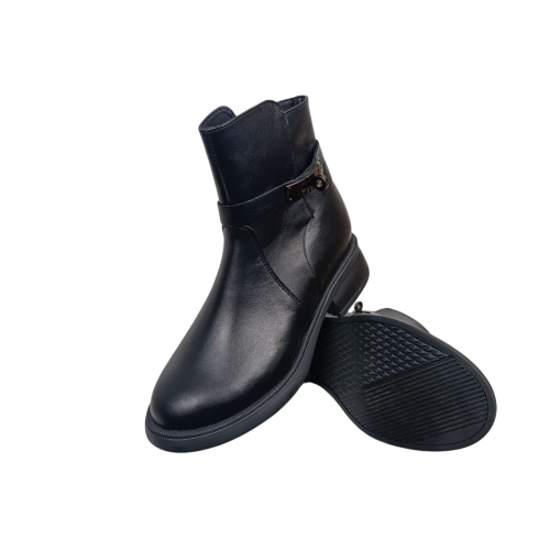 Черевики жіночі шкіряні FOOT STEP 519 01 чорні хутро