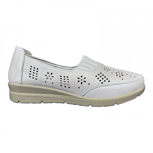 Балетки Женские кожаные BODRUM 0056 серебро