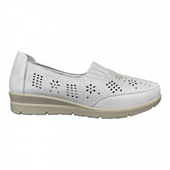 Балетки Женские кожаные BODRUM 0056 серебро