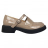 Лофери жіночі шкіряні лак ILONA 619/826 бежеві 
