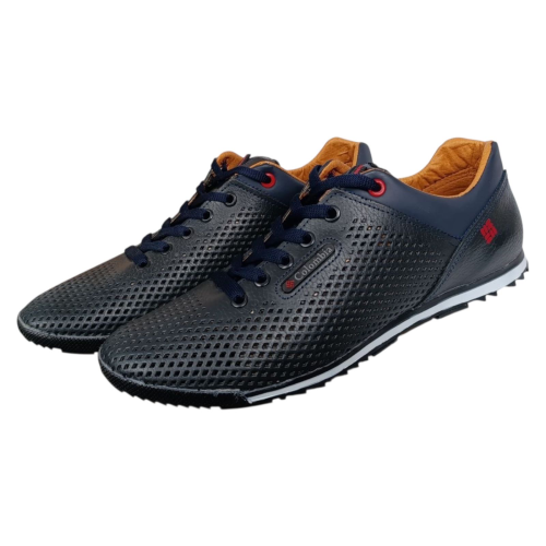 Кроссовки мужские кожаные перфорация LORD K1 01 синие