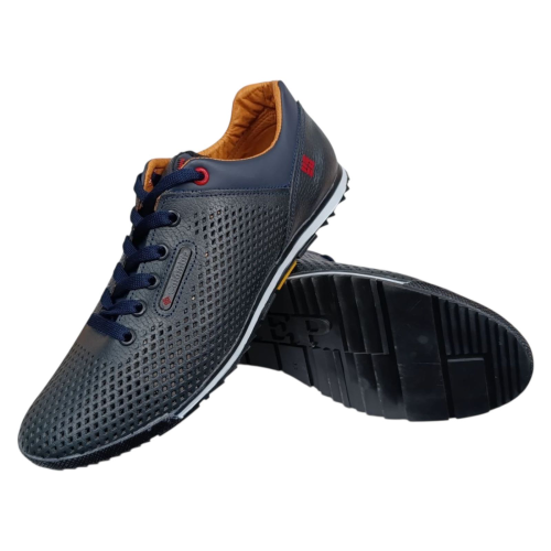 Кроссовки мужские кожаные перфорация LORD K1 01 синие