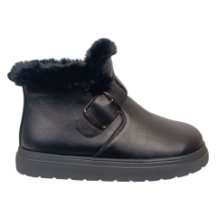 Черевики жіночі шкіряні FOOT STEP 551 чорні хутро