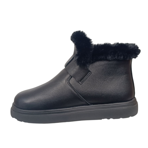 Черевики жіночі шкіряні FOOT STEP 551 чорні хутро