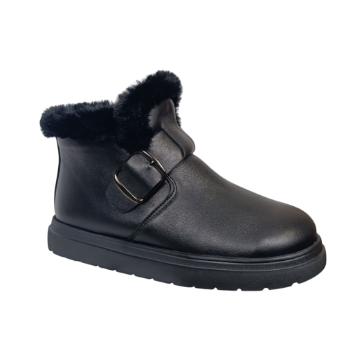 Черевики жіночі шкіряні FOOT STEP 551 чорні хутро