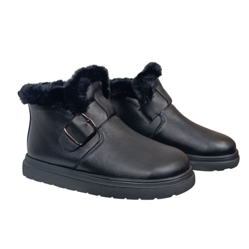 Черевики жіночі шкіряні FOOT STEP 551 чорні хутро