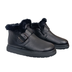 Черевики жіночі шкіряні FOOT STEP 551 чорні хутро