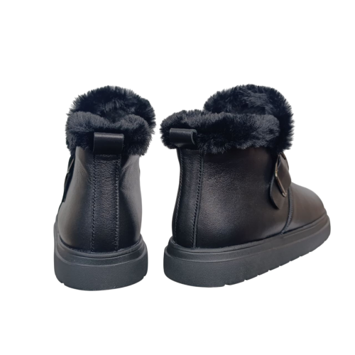 Черевики жіночі шкіряні FOOT STEP 551 чорні хутро