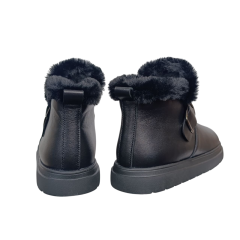 Черевики жіночі шкіряні FOOT STEP 551 чорні хутро