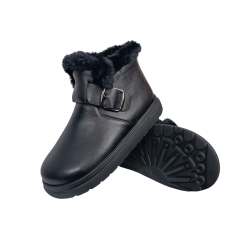 Черевики жіночі шкіряні FOOT STEP 551 чорні хутро