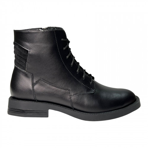 Ботинки Женские кожаные PRELLESTA 2121 черный байка
