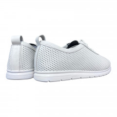 Кроссовки Женские кожаные LONYS 261 05 белый перфорация