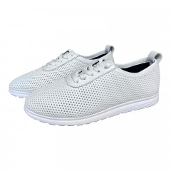 Кроссовки Женские кожаные LONYS 261 05 белый перфорация