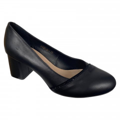 Туфли женские кожаные каблук ANGELS 3247/6 черные