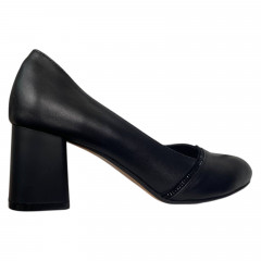 Туфли женские кожаные каблук ANGELS 3247/6 черные