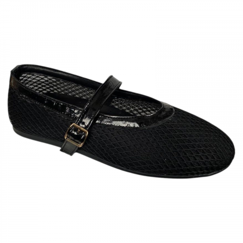 Балетки женские с ремешком CAMELLIA 235 01 черные