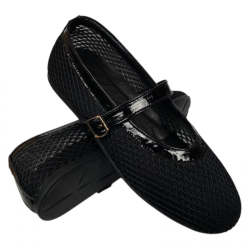 Балетки женские с ремешком CAMELLIA 235 01 черные