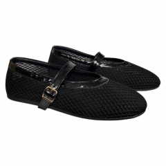 Балетки женские с ремешком CAMELLIA 235 01 черные