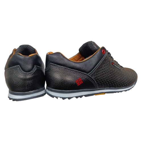 Кросівки чоловічі шкіряні перфорація LORD K1 01 чорні