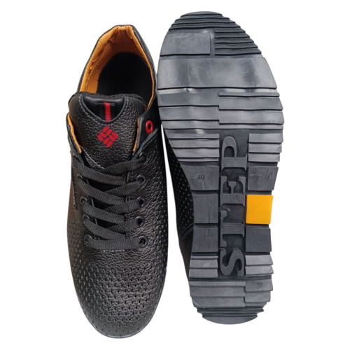 Кросівки чоловічі шкіряні перфорація LORD K1 01 чорні