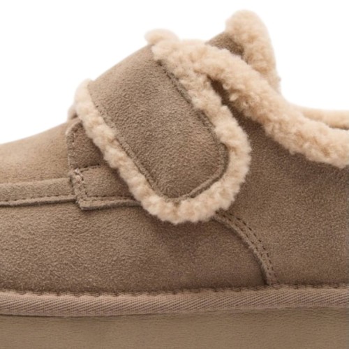 Жіночі Угги ALLSY 200807 бежевий замш хутро