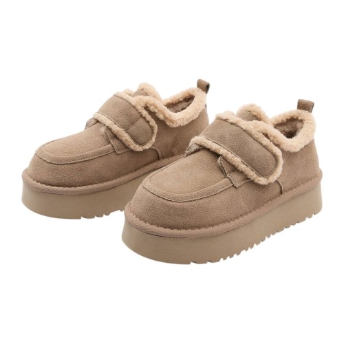 Жіночі Угги ALLSY 200807 бежевий замш хутро