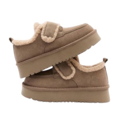 Жіночі Угги ALLSY 200807 бежевий замш хутро