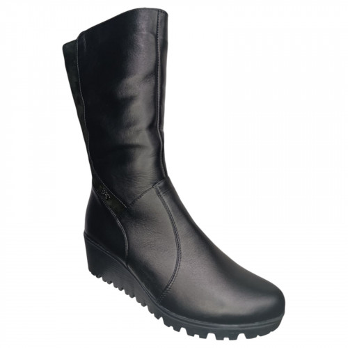 Сапоги женские кожаные KSENIYA 607 черный мех