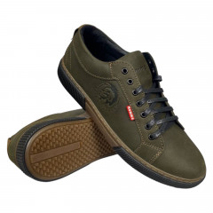 Кеды мужские кожаные HAMMA 705/45 хаки темно зеленый муст 