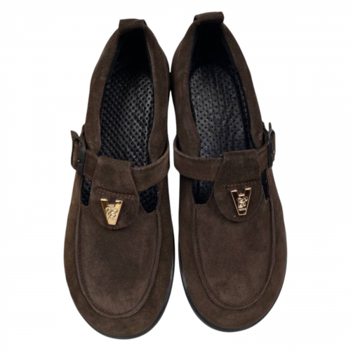 Лоферы женские замшевые CAMELLIA 217 25 шоколадные