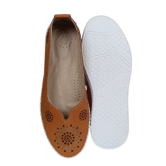 Мокасины женские кожаные ATO 10065 taba