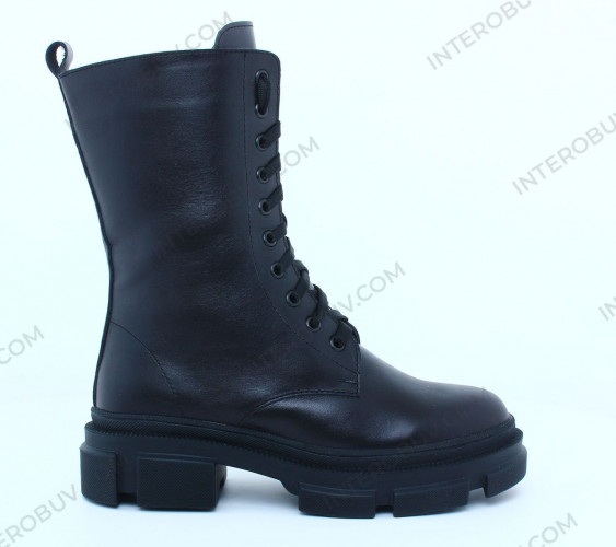 Черевики Жіночі шкіряні берц PRELLESTA 1296 чорний