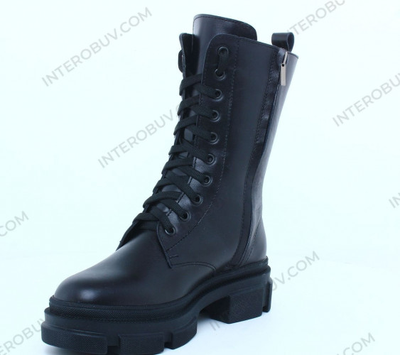 Черевики Жіночі шкіряні берц PRELLESTA 1296 чорний