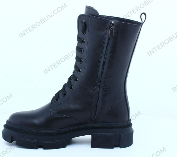 Черевики Жіночі шкіряні берц PRELLESTA 1296 чорний