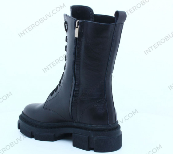 Черевики Жіночі шкіряні берц PRELLESTA 1296 чорний