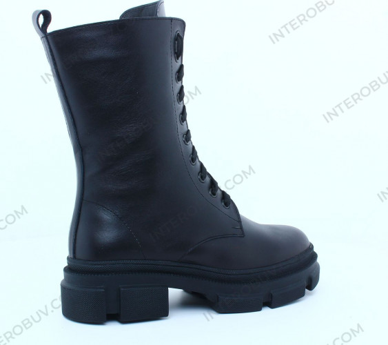 Черевики Жіночі шкіряні берц PRELLESTA 1296 чорний